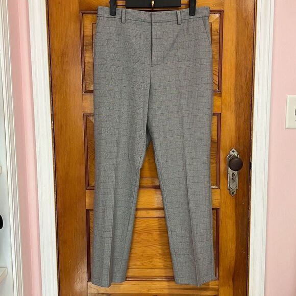 Grey Plaid Pleated Tapered Dress Pants Women’s US 10 - Picture 1 of 7